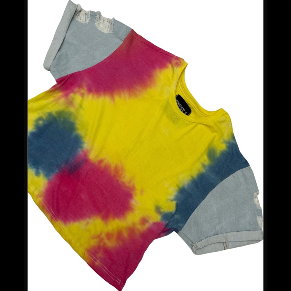 Thrill 94 Tie Dye Crop Denim Shirt